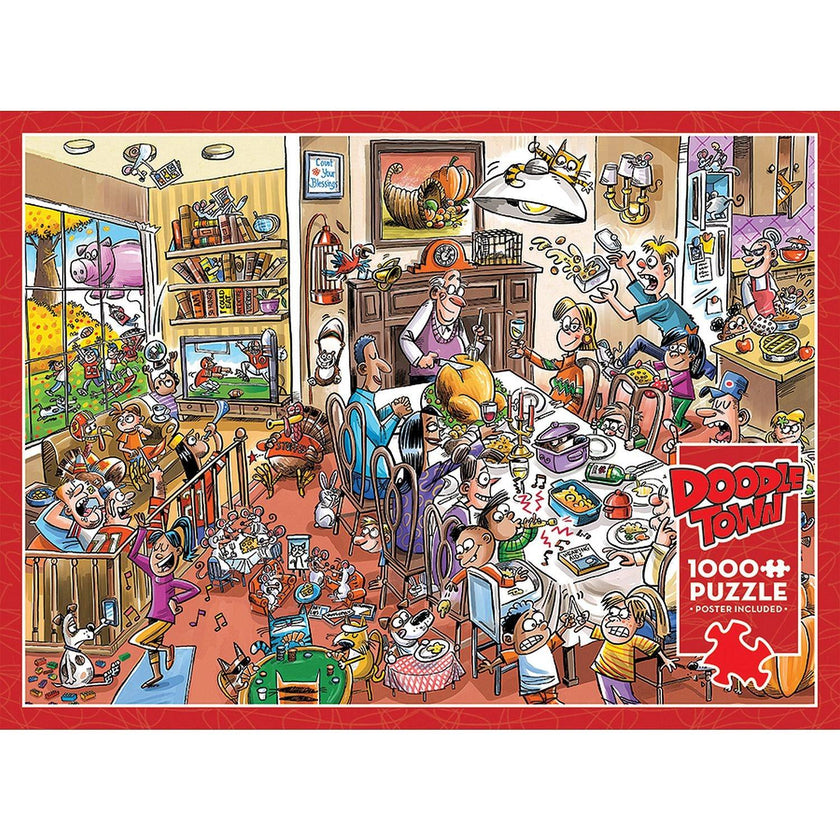 Cobble Hill - Doodletown - Thanksgiving Togetherness (1000-Piece Puzzle)