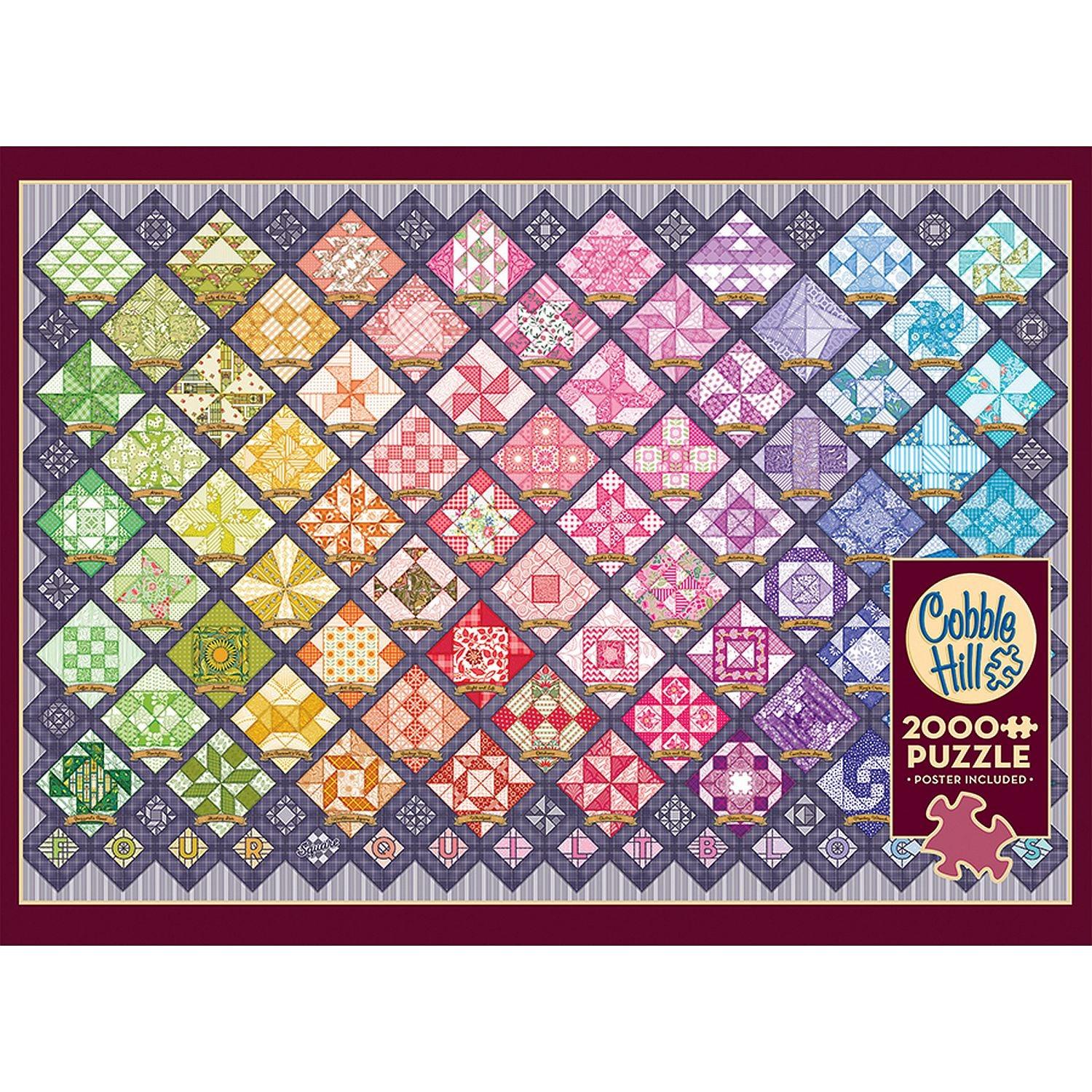 Cobble Hill - Blocs de courtepointe à quatre carrés | 2000 pièces