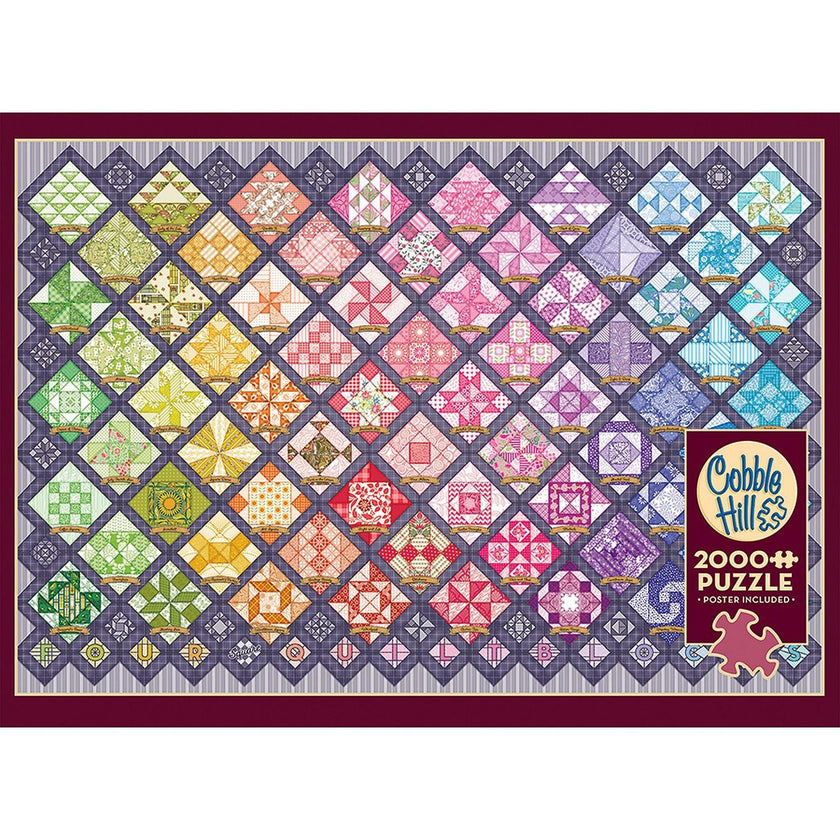Cobble Hill - Blocs de courtepointe à quatre carrés | 2000 pièces