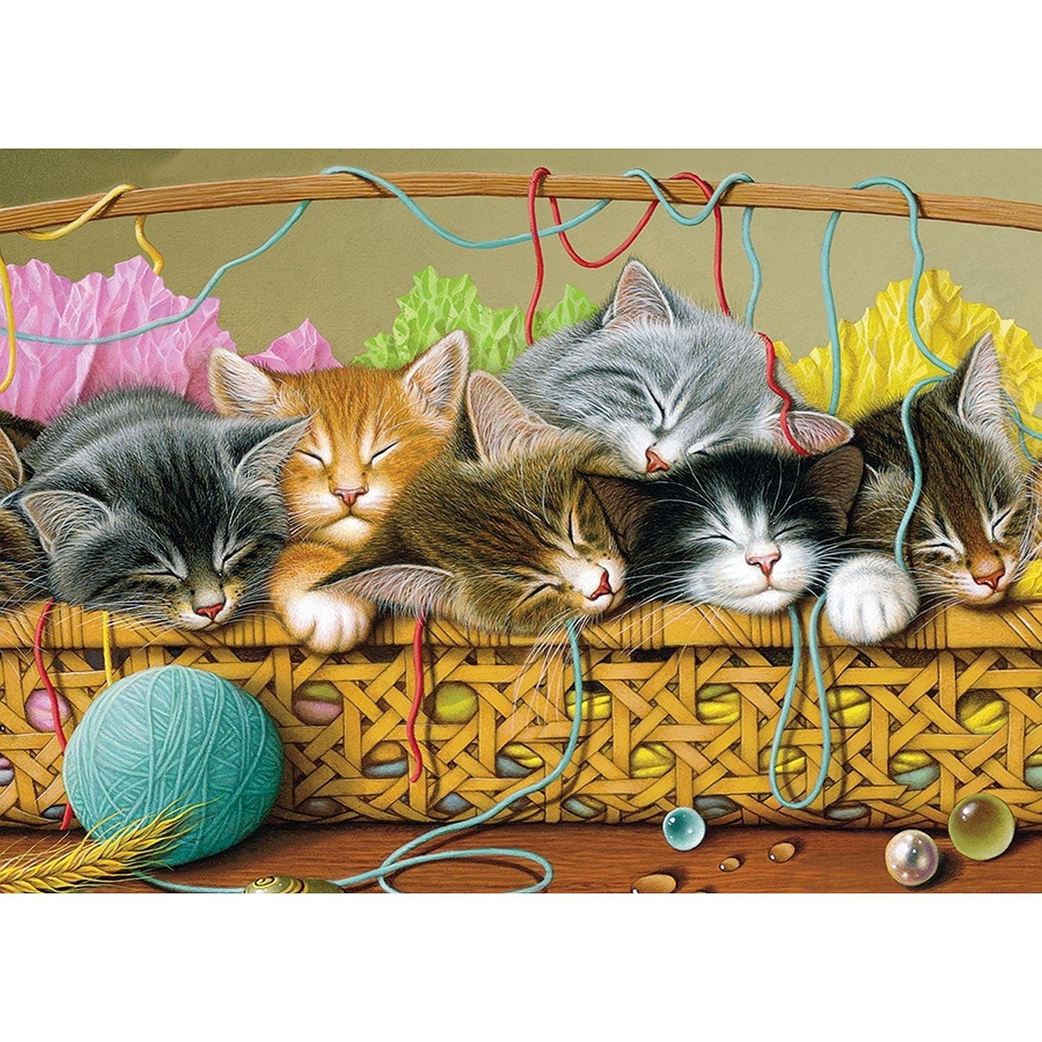 Cobble Hill - Kittensin Basket (35-Piece Puzzle Tray)