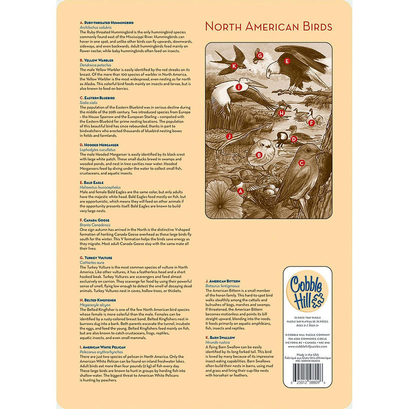 Cobble Hill - North American Birds (35-Piece Puzzle Tray)