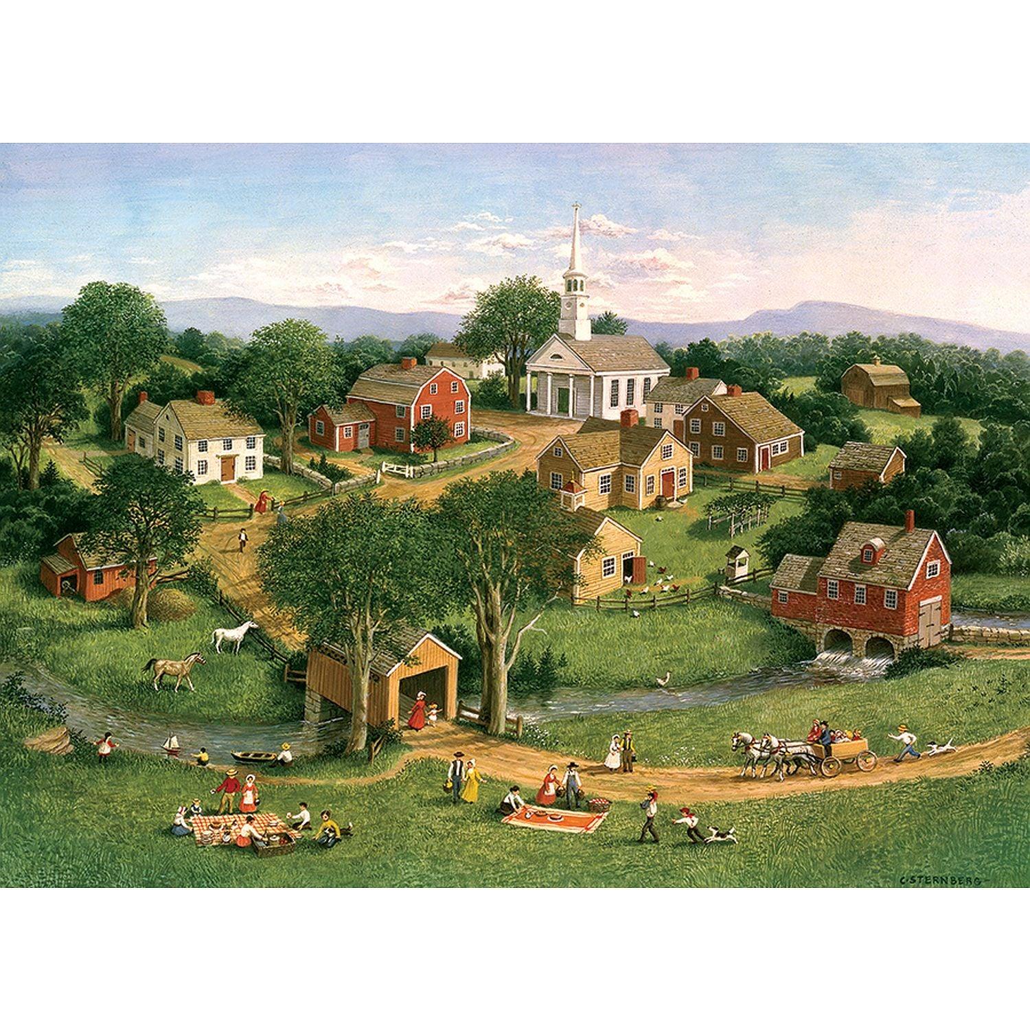 Cobble Hill - Picnic By The Bridge (1000-Piece Puzzle)