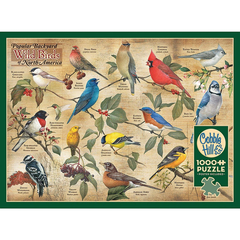 Cobble Hill - Popular Backyard Wild Birds of NA (1000-Piece Puzzle)