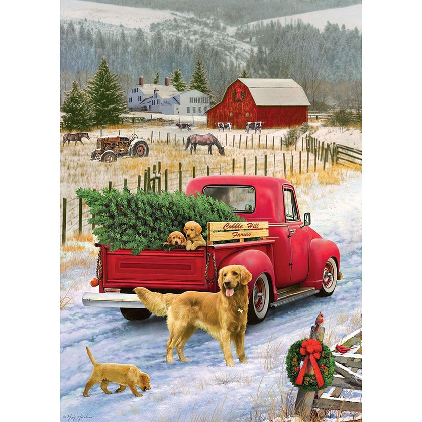 Cobble Hill - Red Truck Farm (35-Piece Puzzle Tray)