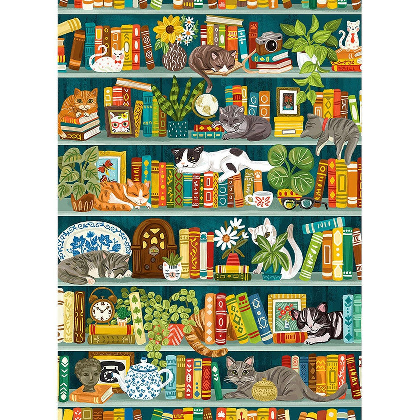 Cobble Hill - The Purrfect Bookshelf (1000-Piece Puzzle)