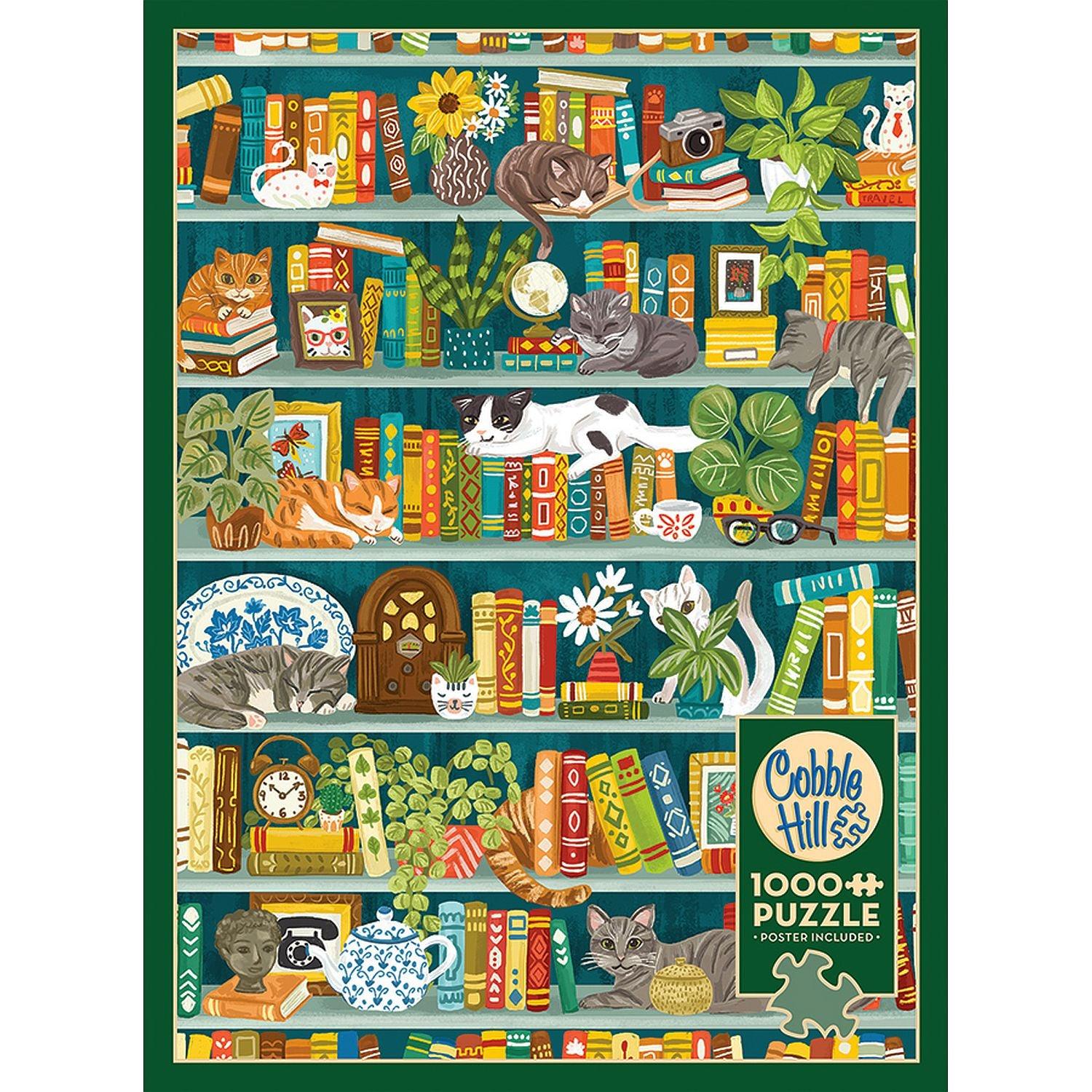 Cobble Hill - The Purrfect Bookshelf (1000-Piece Puzzle)