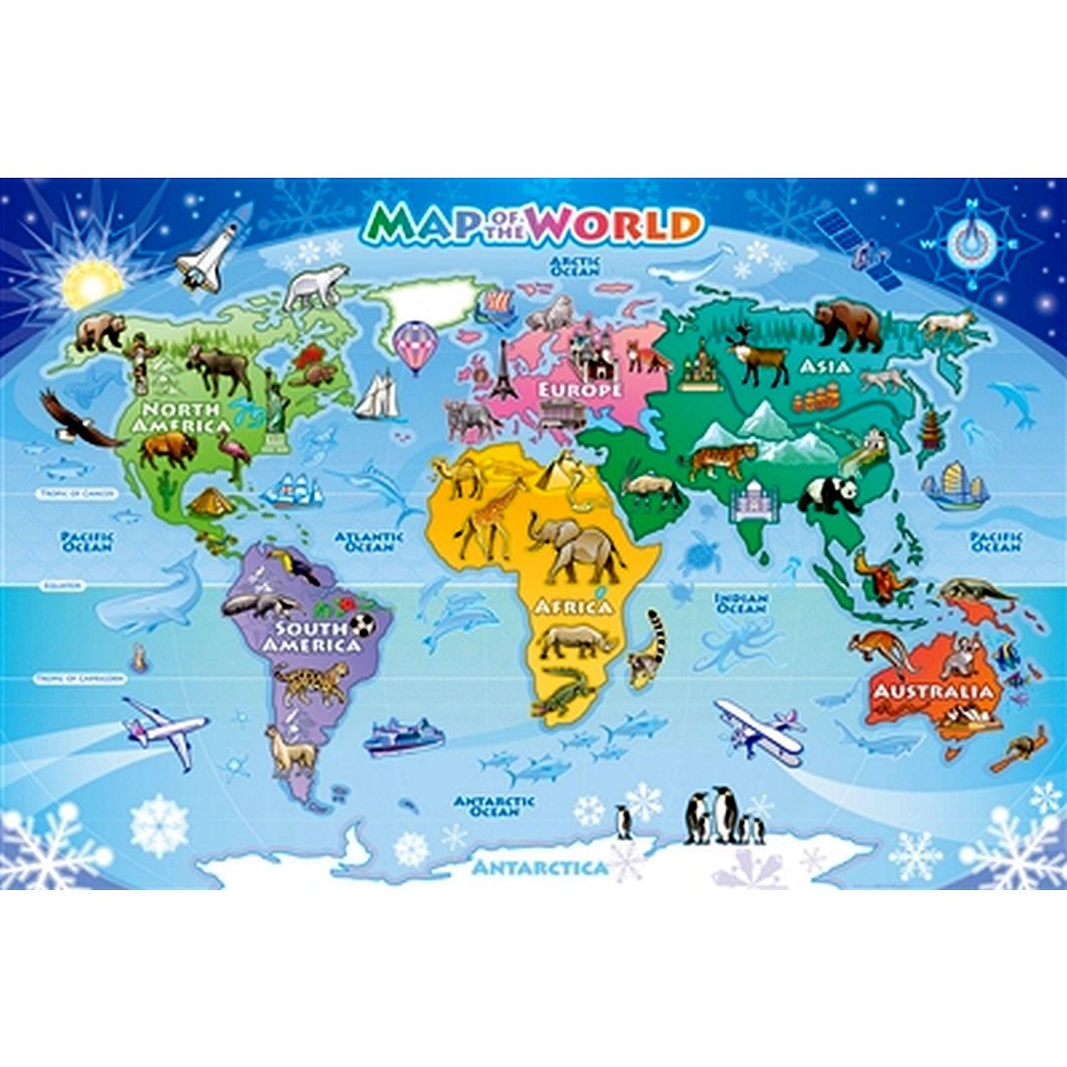 Cobble Hill - World Map (35-Piece Puzzle Tray)