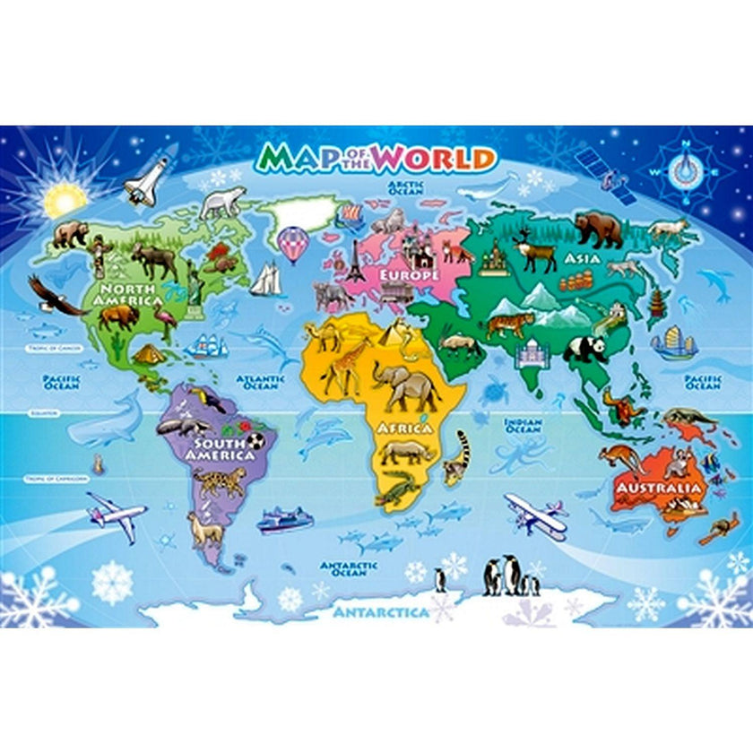 Cobble Hill - World Map (35-Piece Puzzle Tray)