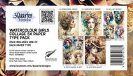 3Quarter Designs Set of 5 Watercolour Collage Prints - Girls