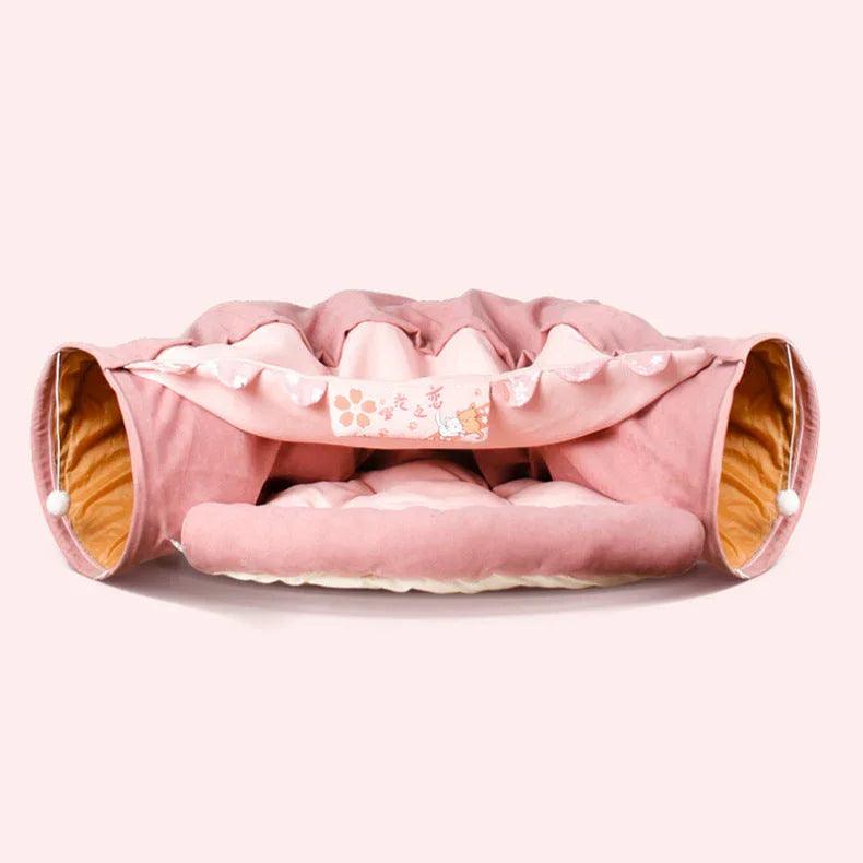 Collapsible Cat Tunnel Toy – Washable, Durable & Foldable (Pink, Matcha, Coffee, Bar)