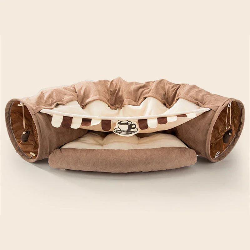 Collapsible Cat Tunnel Toy – Washable, Durable & Foldable (Pink, Matcha, Coffee, Bar)