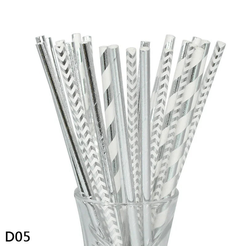 Color paper straws bronzing straws