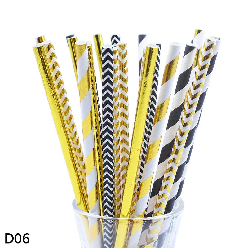 Color paper straws bronzing straws