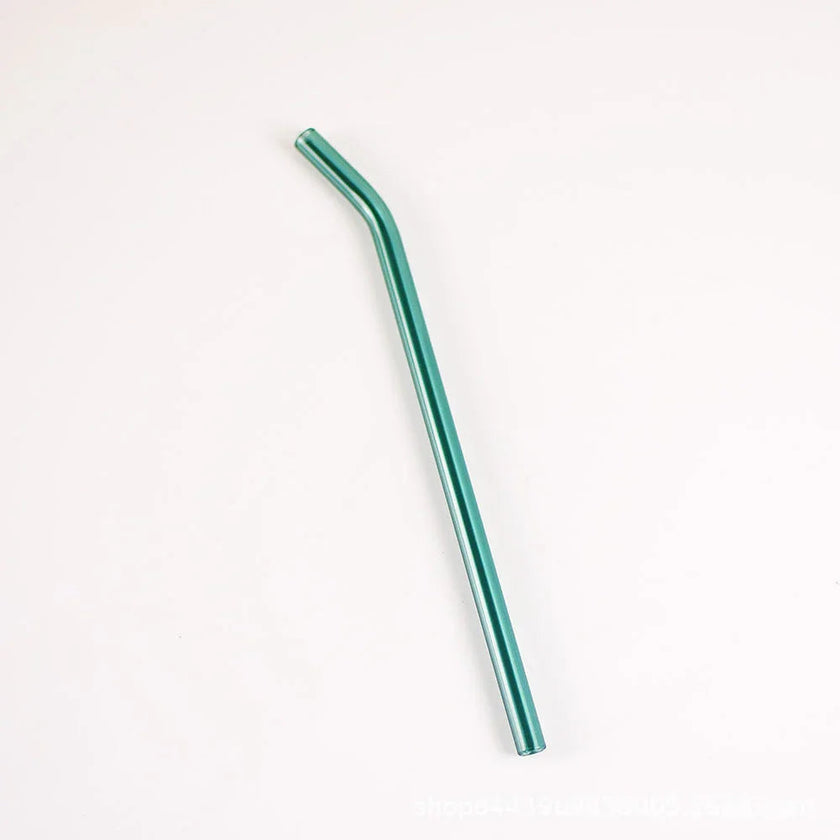 Colored High Borosilicate Environmentally Friendly Heat-resistant Curved Glass Straws