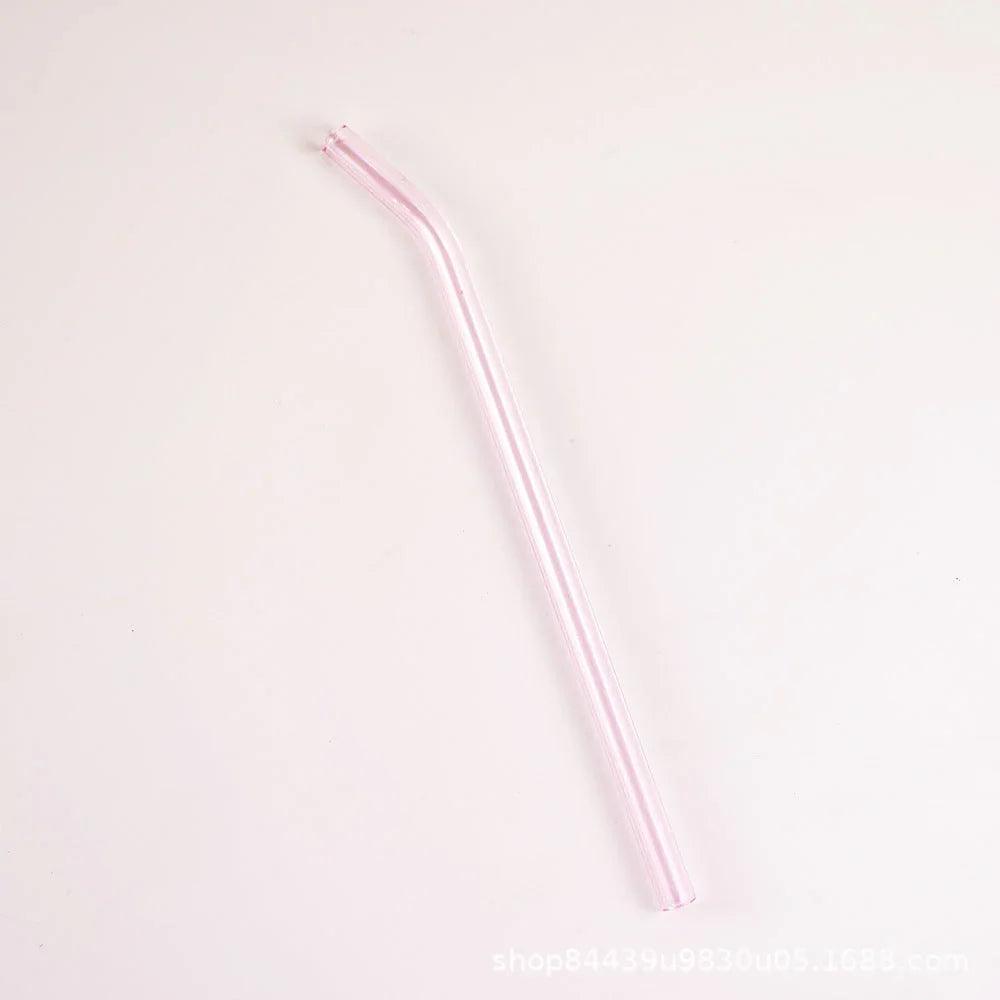 Colored High Borosilicate Environmentally Friendly Heat-resistant Curved Glass Straws