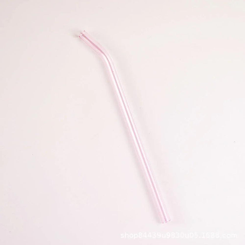 Colored High Borosilicate Environmentally Friendly Heat-resistant Curved Glass Straws