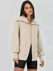 Comfortable Large Collar Double Zipper Sweater