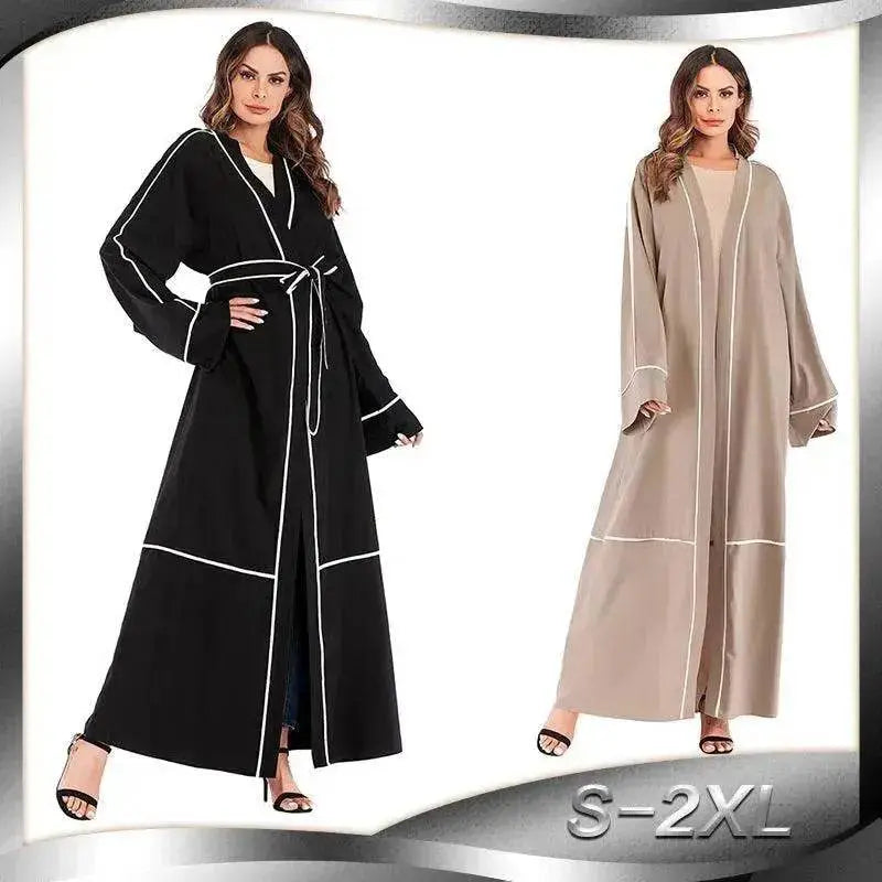 Contrast Striped Cardigan Arab  Robe