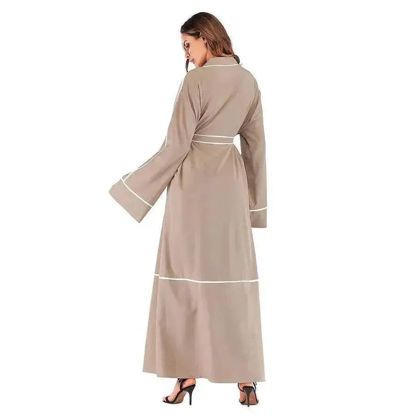 Contrast Striped Cardigan Arab  Robe