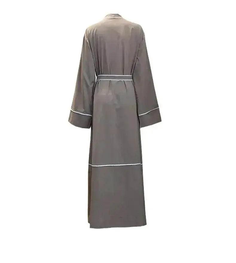 Contrast Striped Cardigan Arab  Robe