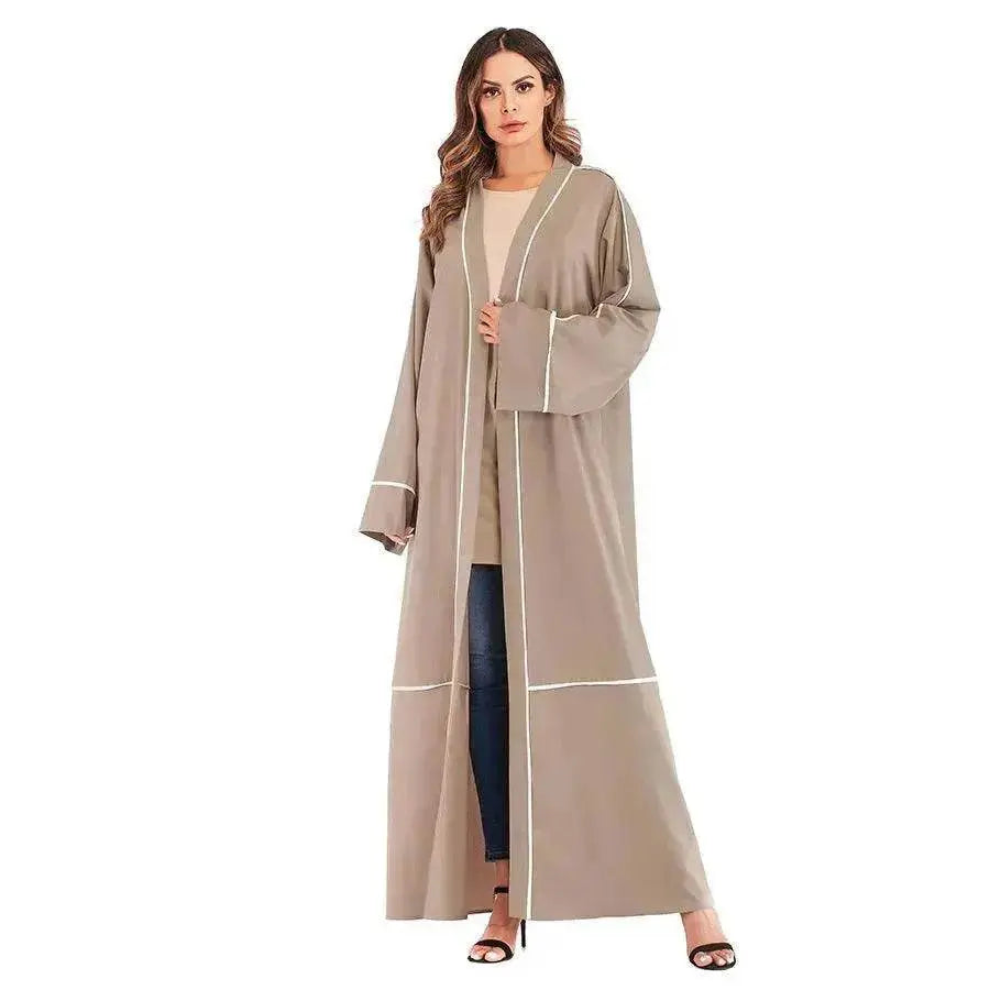 Contrast Striped Cardigan Arab  Robe
