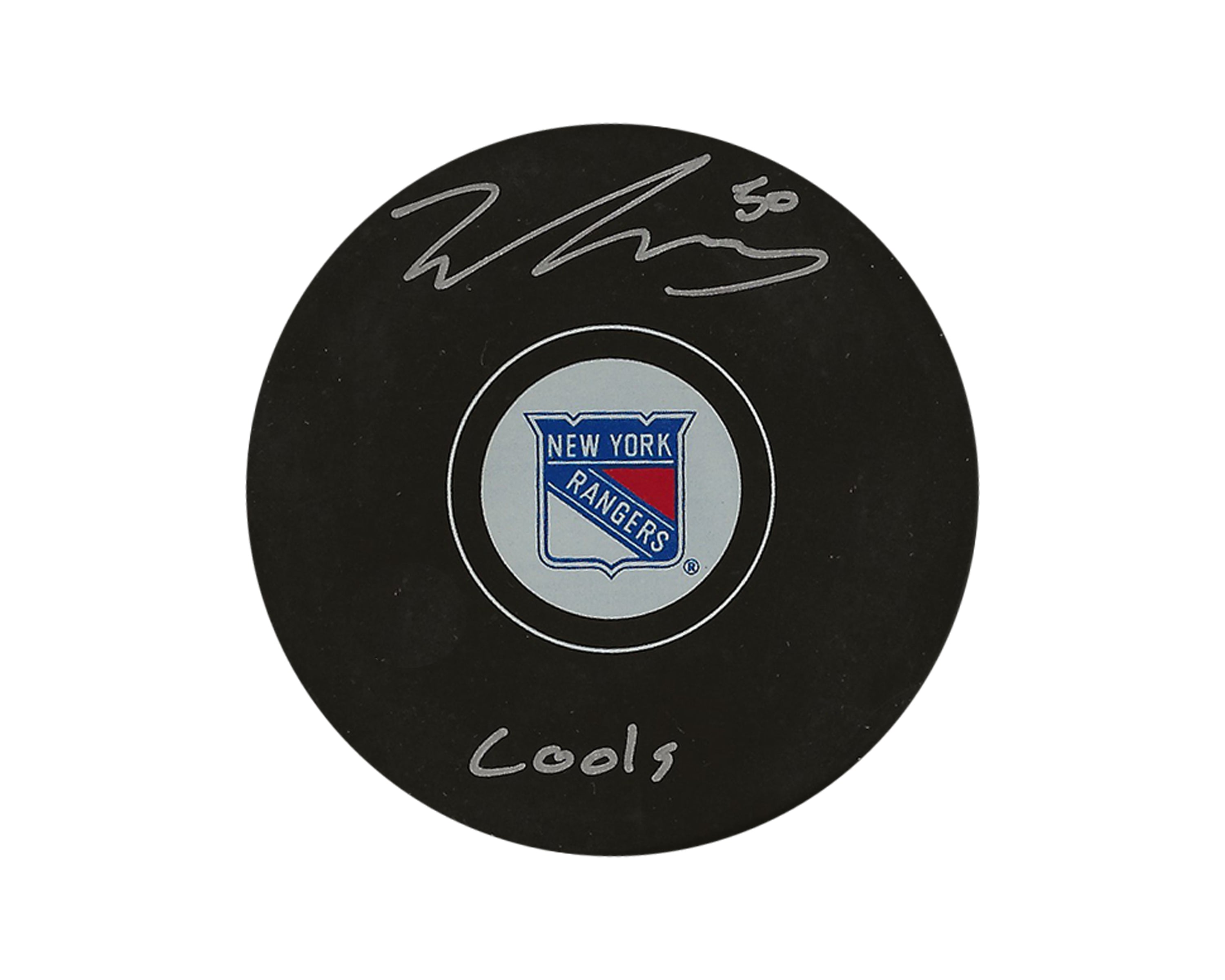 Will Cuylle Autographed New York Rangers Autograph Model Puck Inscribed 