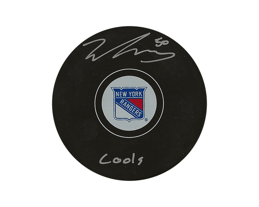Will Cuylle Autographed New York Rangers Autograph Model Puck Inscribed 
