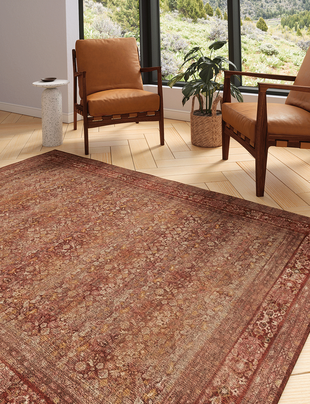 Copera Orange Multi Rug