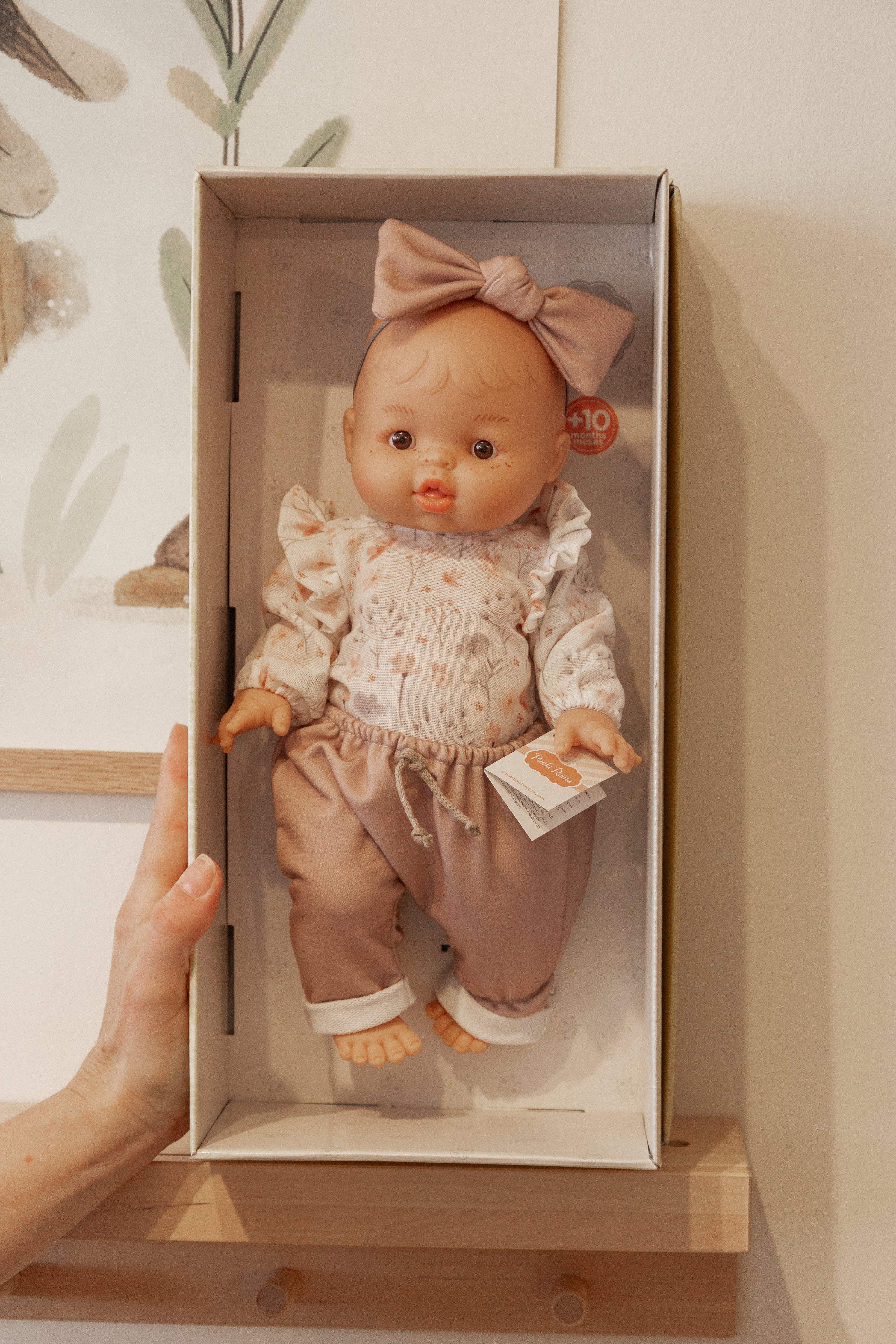 Baby Gordis - Pink with floral sweater, pants and bow - Paola Reina