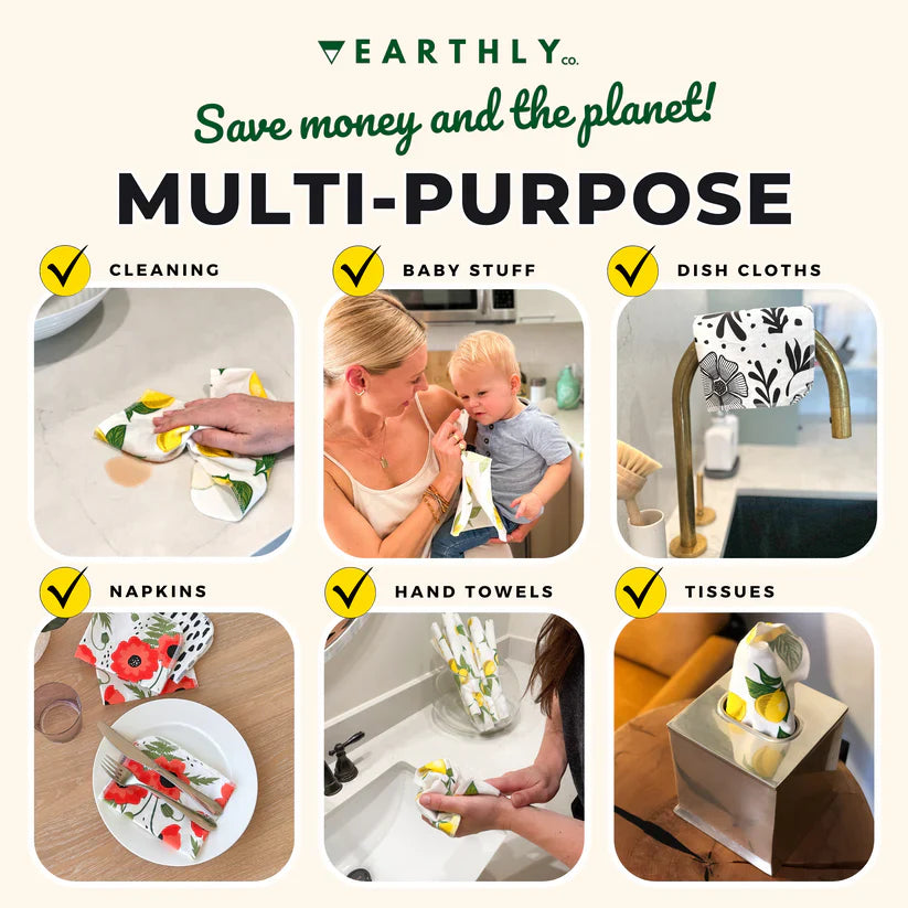 EARTHLY CO - Reusable Paper Towel 10/PK Valencia oranges