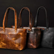 Classic Cognac Leather Tote Bag