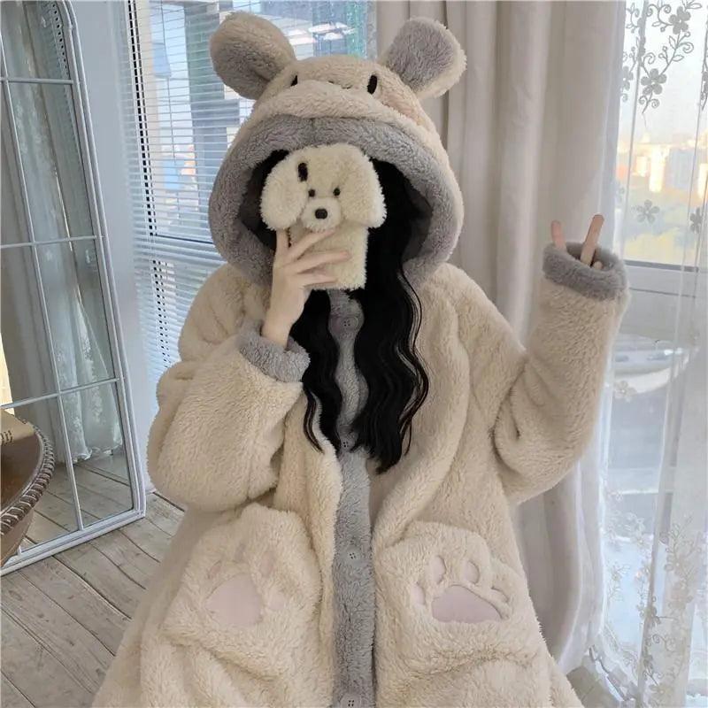 Coral For Women Lovely Warm Velvet Pajamas