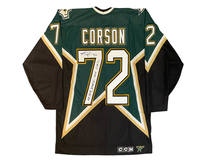 Shayne Corson Autographed Dallas Stars Home CCM Replica Jersey Inscribed 