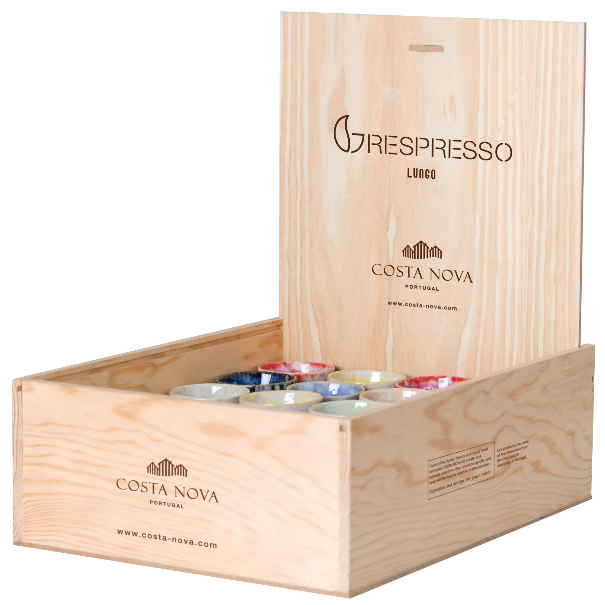 Costa Nova - Grespresso Wooden display box 24 lungo cups asst