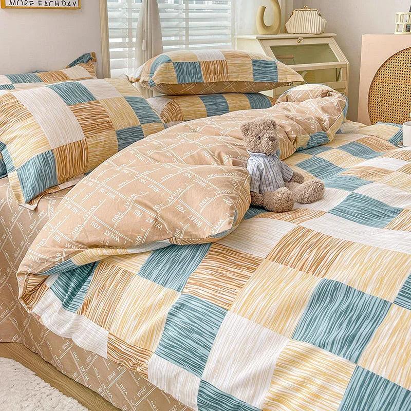 Cotton Duvet Cover Sheet Dormitory Three Piece Bedding Set