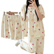 Cotton Three-piece Pajamas For Women Spring And Summer