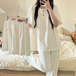 Cotton Three-piece Pajamas For Women Spring And Summer