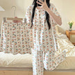 Cotton Three-piece Pajamas For Women Spring And Summer