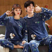 Couples Warm And Velvet Thickened Flannel Home Service Pajamas Set