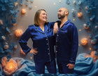 Women's Mulberry Silk Pajama Set Navy Blue
