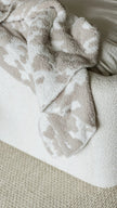 Blushing Beige & White Cow Print Extended Throw