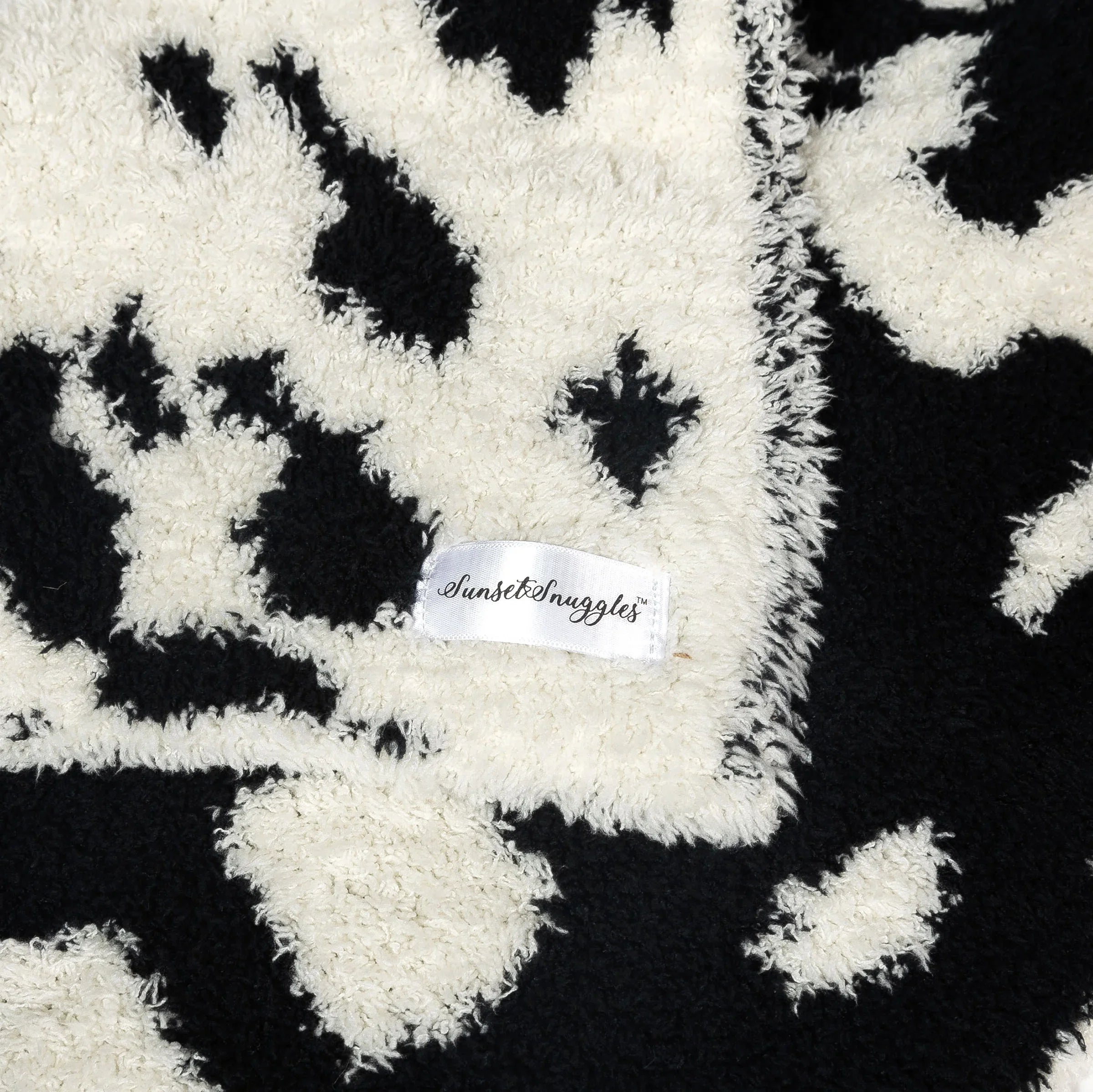 Black & Off-White Cow Print Lovey Baby Blanket