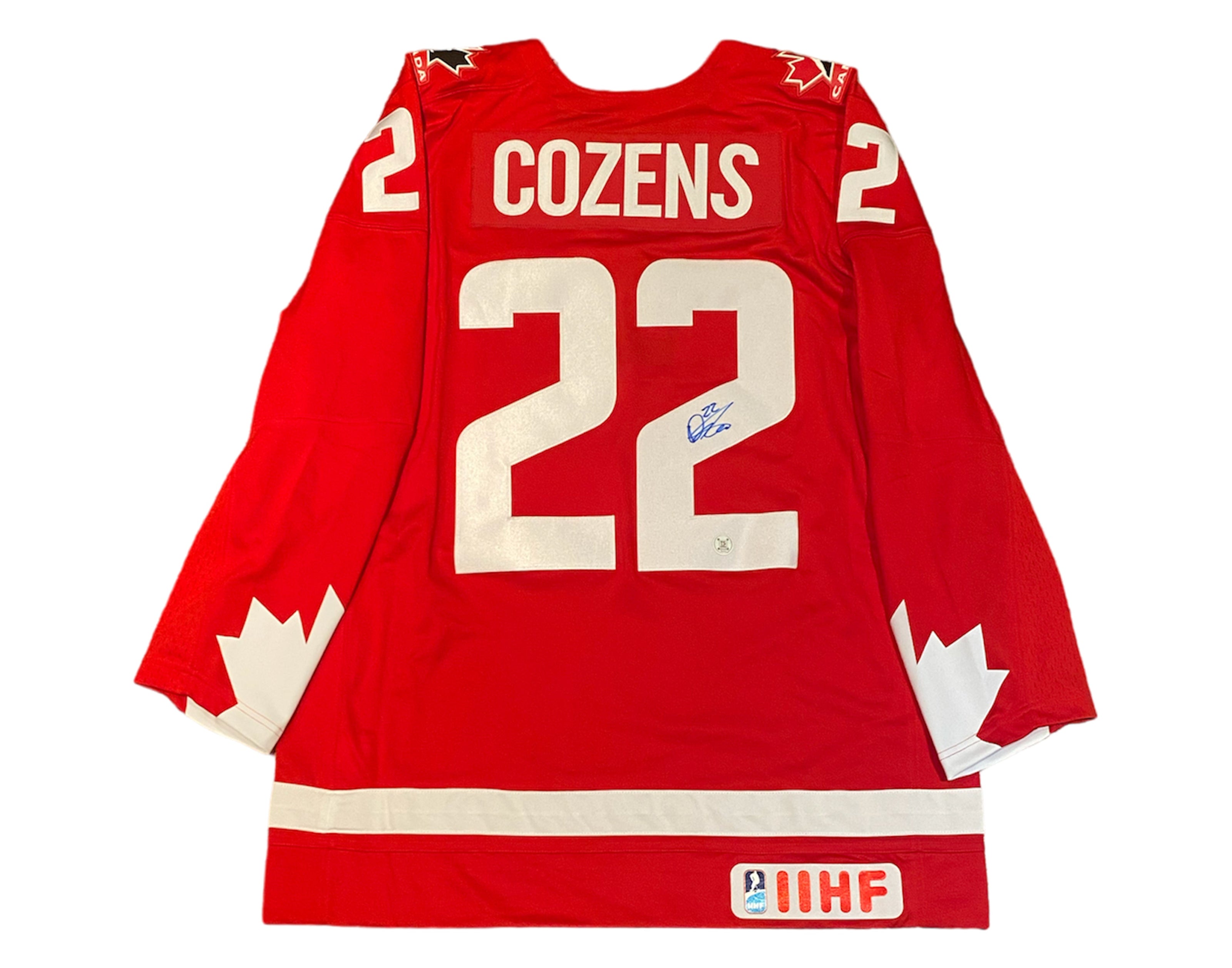 Dylan Cozens Autographed Team Canada Heritage Red Nike Jersey