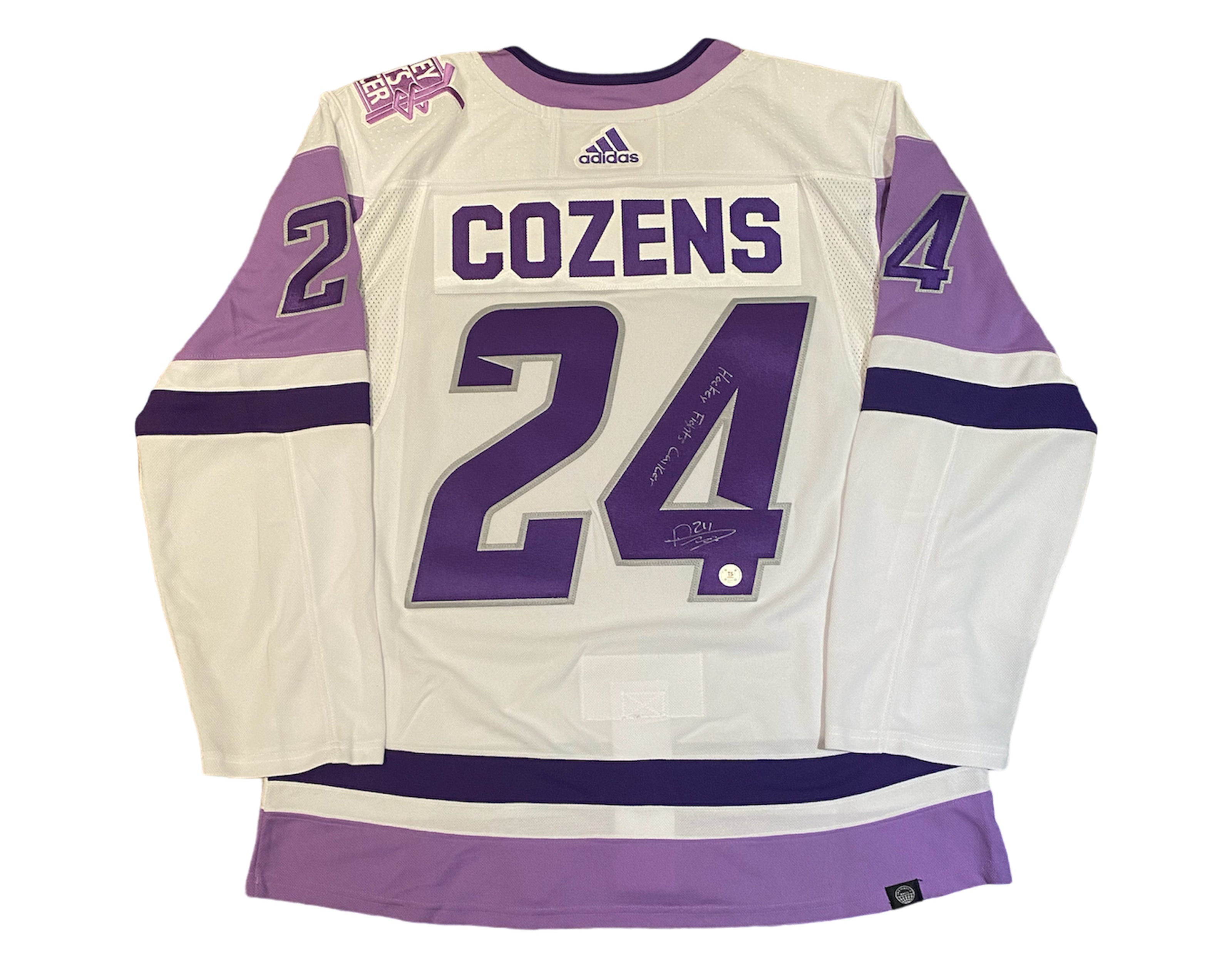 Dylan Cozens Autographed Buffalo Sabres HFC Adidas Jersey Inscribed 