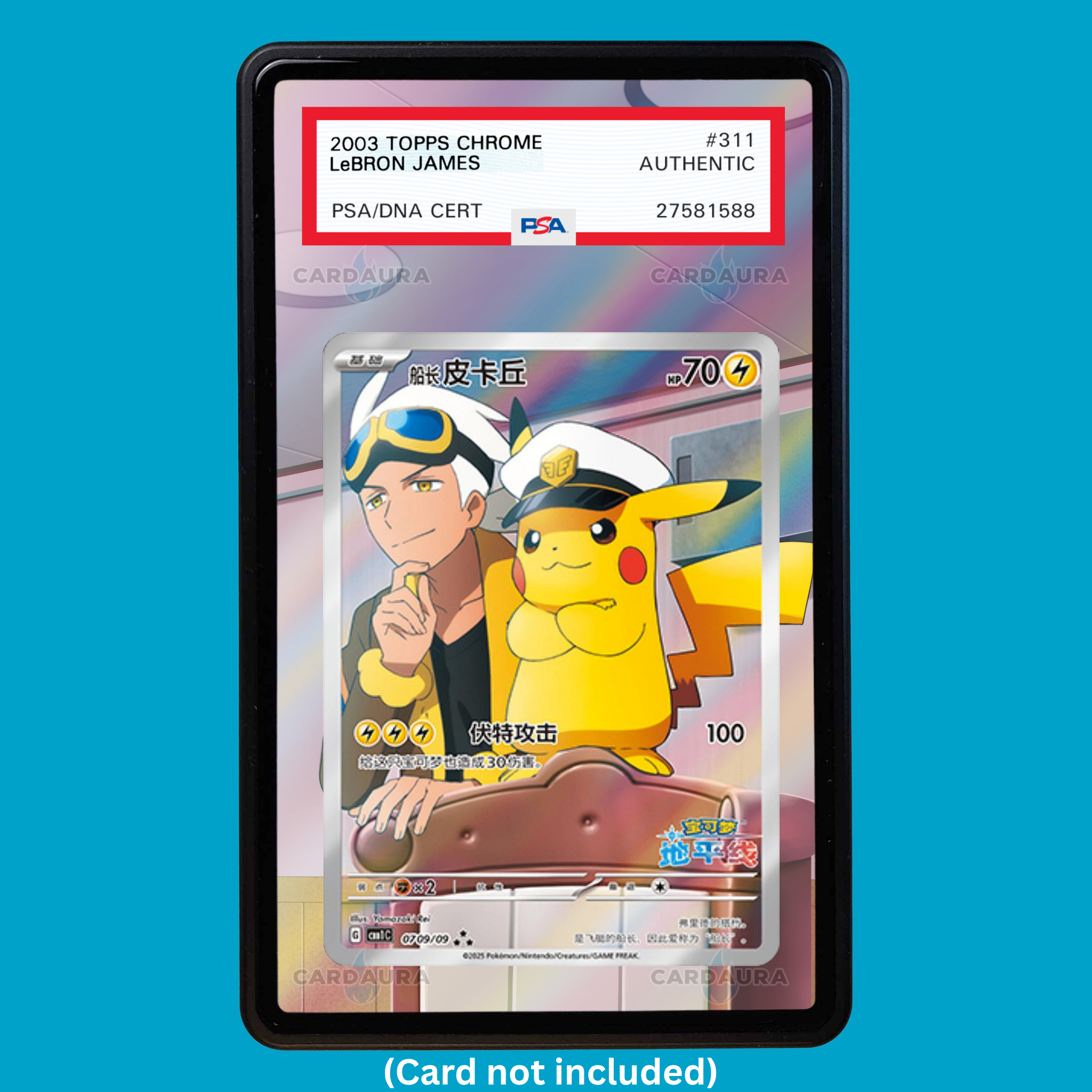Captain Pikachu 709/09 Chinese Gem Pack (Graded) Display Case