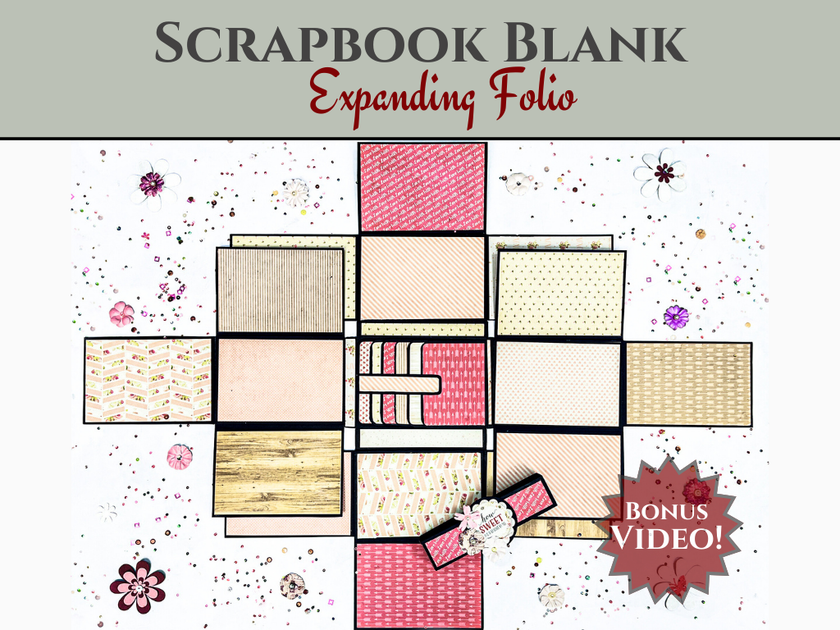 CrafTreat Scrapbook Blanks - Expanding Folio - Black Color