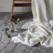 White Ribbed Extended Throw