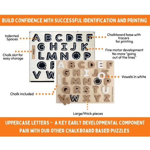 Creative Beginning - ALPHABET PUZZLE - CHALKBOARD BASE WITH TRACERS