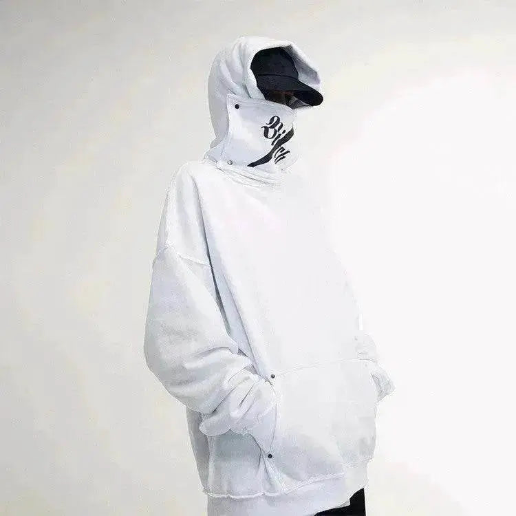 Creative Detachable High Neck Loose Hooded Men's Sweater