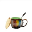 Creative Handmade European Style Ceramic Couples Mug with Lid Soon